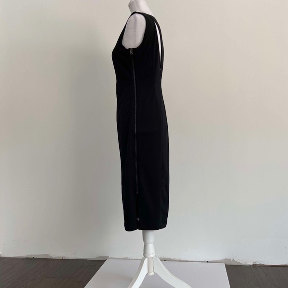 HOLIDAY PARTY NWT BANANA REPUBLIC LITTLE BLACK DRESS MIDI OPEN BACK CUT OUT - Picture 9 of 11